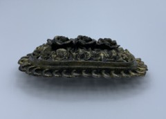 Large Antique 1920’s Victorian Three Rose Handmade Pot Metal Brooch No Brand