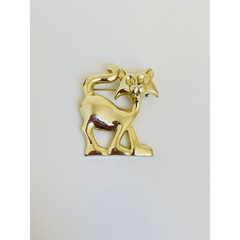 Vintage Bright Gold Walking Cat Brooch Pin Large Cartoon Animal Pet Lover Gift