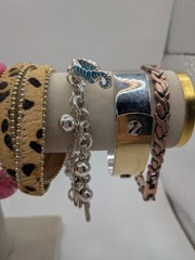 FASHION Bracelets Jewelry Lot Set Of 10 Cuff Stretch Stone Cable Charm Clamper
