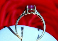 10k yellow gold sz 4.5 ring 0.80ct natural, treated ruby solitaire 1.47gr Nissko