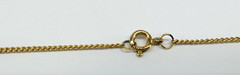 Vintage Opalescent Glass Gold Tone Swirl Surround Pendant Chain Necklace 18″