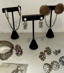 Vintage Jewelry Lot Mixed Estate 1950s+ Silver Jade Pearls Rings Earrings