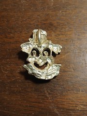 Vintage Creepy Clown Sterling Silver Pendant 6G