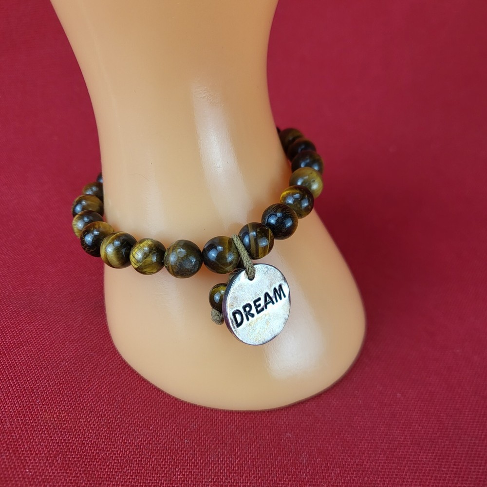 Cute “Dream” Full Tiger’s Eye Costume Jewelry Bracelet – One Size Fits All