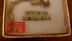 MARATHON JEWELRY 12KT FILLED ONYX PEARL NECKLACE AS ADVERTISED IN LIFE ORIG BOX
