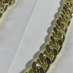 Yellow Gold Plate 20mmmm Wide Thick Curb Adjustable Link Chain Necklace