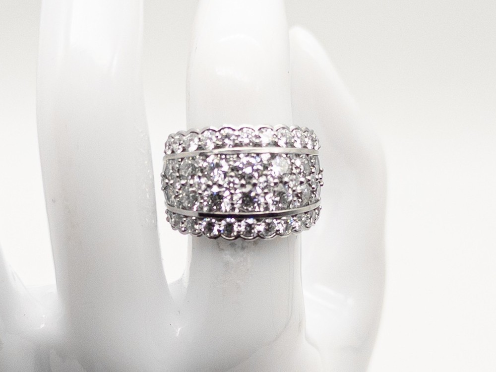 Designer $10,000 3ct VS G Natural Diamond 15mm Platinum Band Ring 15g