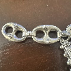 Vintage Silver Revival Charm Bracelet Etruscan 8″ and 800 Gemstones