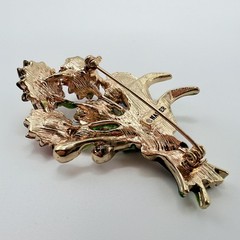 Napier Gold-Tone Enameled Colorful Bouqet Flowers Rhinestone Brooch Pin