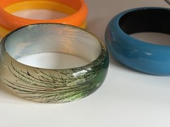 Vintage Bangle Bracelet Lot 11 Mixed Wood Acrylic Resin Lucite Boho As Is
