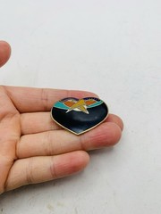 Vintage Signed Laurel Burch Rainbow “Bird Heart” Toucan Cloisonné Enamel Brooch