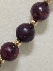 Dragon Vein Agate Bead W/ Cloisonne Enamel Pendant Necklace 18″ Sterling Clasp