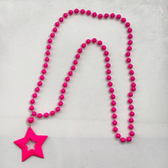 Vintage 70s 80s Neon Star Necklace Geometric Choker Pendant for Women Men