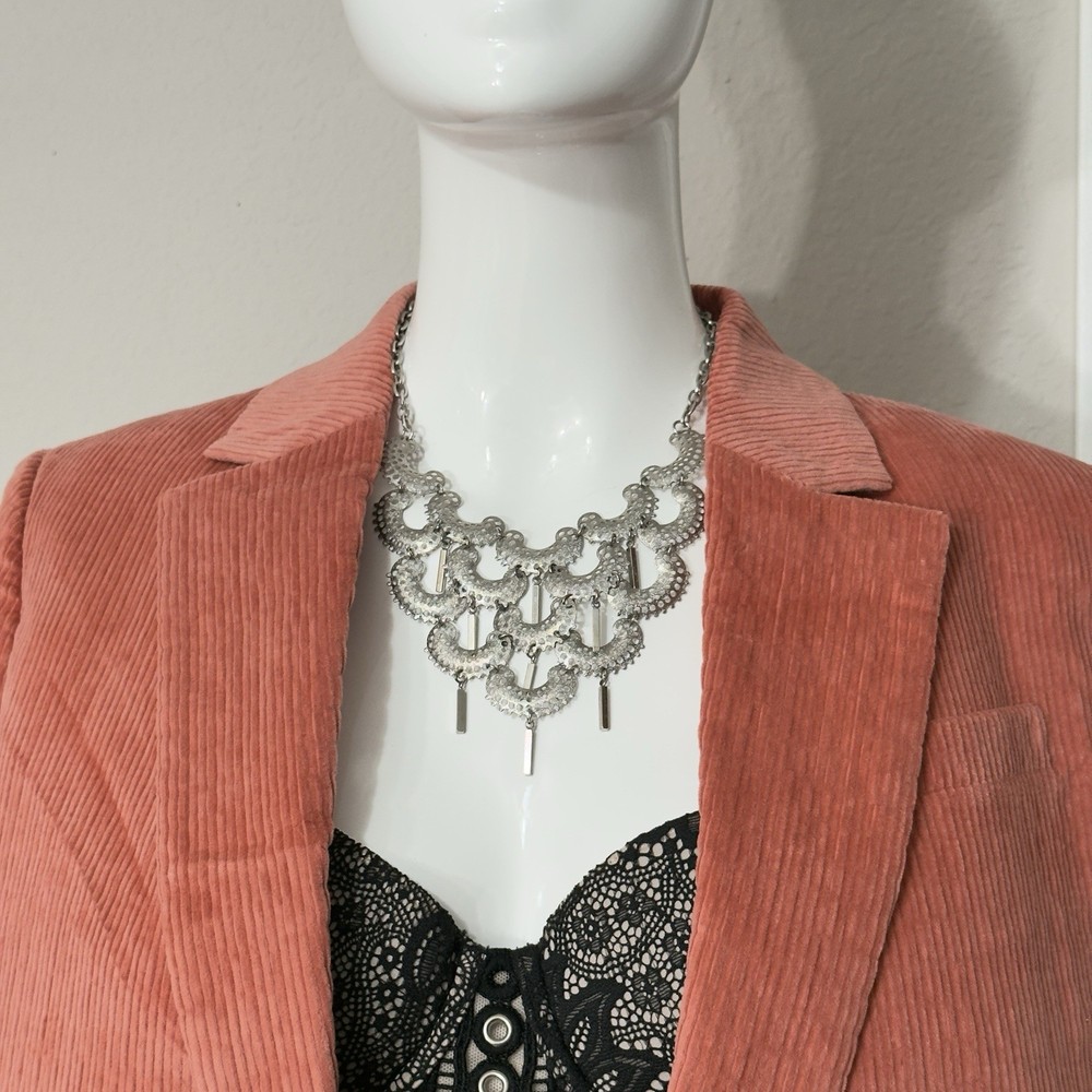 Vintage 1970s Sarah Coventry Charisma Bib Necklace, Fringe Statement Necklace