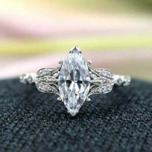 3.20 Ct White Diamond Art Deco Vintage Engagement Ring 925 Sterling Silver