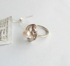 Vintage Beautiful Ring with pearl Sterling Silver 925 test Women Jewelry siz 8.5