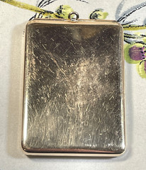 Antique Marathon Brass Plated Rectangular Picture / ID Necklace Locket Pendant