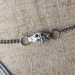 Vintage necklace chain with silver tone bell charm pendant 18″ length