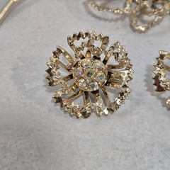 VTG AB Rhinestone Sarah Coventry ‘Allusion’ 1968 Brooch Pin & Earrings Set