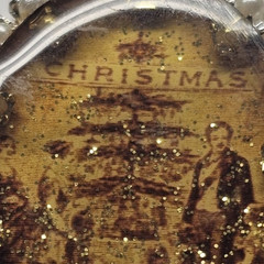 RARE VTG Maximal Art Signed Victorian Christmas Scene Brooch Faux Pearl Frame