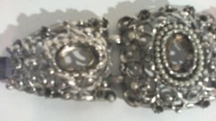 Vtg-Silvertone (SOME FAUX PEARLS) Decorative Link Bracelet 6 1/2-7 in SEE DESCR.