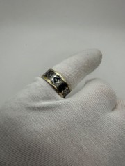 Vintage 875 Silver Ring Northern Niello USSR Size 8.5 Ethnic Band – 6.26g