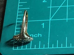 Vintage Art Deco BELAIS 18k Gold Filigree Delicate Ring Size 8