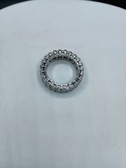 Vintage Eternity Band Ring Size 8 CZ Cubic Zirconia Multi Stone Silver Tone
