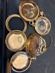 243 grams gold filled pocket watch cases. all marked “25 years”