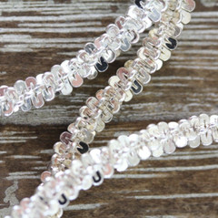 VINTAGE TWISTED STERLING SILVER 925 CHAIN LINK NECKLACE 18″ STAPLE LAYER RETRO