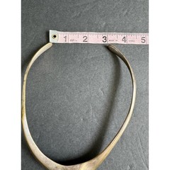 Vintage Modernist Torque Necklace Silver Gold Brass Brutalist 70s READ