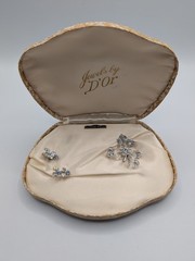 Vintage Jewels By D’or Sterling Rodium Brooch & Earrings In Original Box NEW