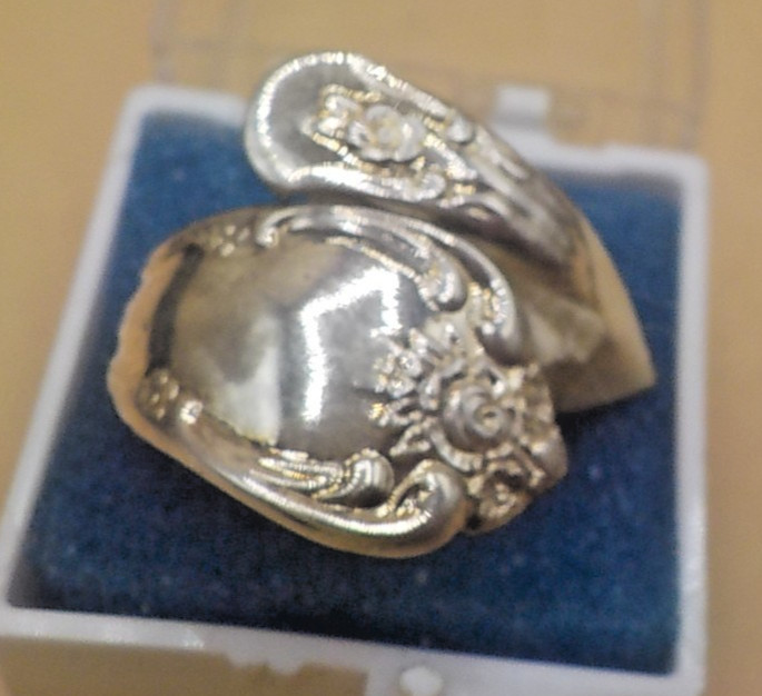 Vintage William Rogers Oneida Silver-Plate Spoon Wrap Ring size 7.25 Adjustable