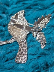 Rhinestone Cardinal Brooch
