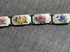 1970’s OPRO Norway 925 Sterling Guilloche Vermeil Panel Bracelet 7.5 long