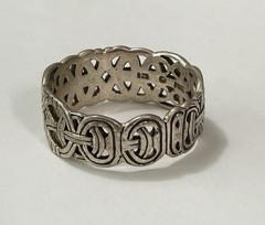 Vintage Peter Stone PSCL Sterling Silver Viking Borre Knot Wind Band Ring Sz12.5
