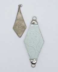 Vintage Pendant Lot 8pc Abalone Chakra Quartz Mother of Pearl Shell Alpaca
