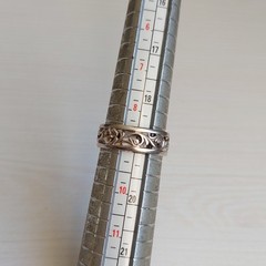 Vintage 916 Silver Ring Engraved Band Flower Ornate Design Unisex Size 9/19