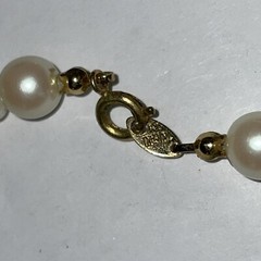 Trifari TM Vintage 3-Strand Faux Pearl with Gold Accents Jewelry Necklace 15”