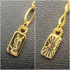 YSL Yves Saint Laurent Vintage Floral Necklace Gold Tone Rhinestone Rare Jewelry