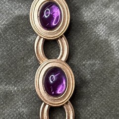 Monet for YSL Vintage Cabochon Necklace Purple Chunky Signed 1980s 16-18” Rare!!