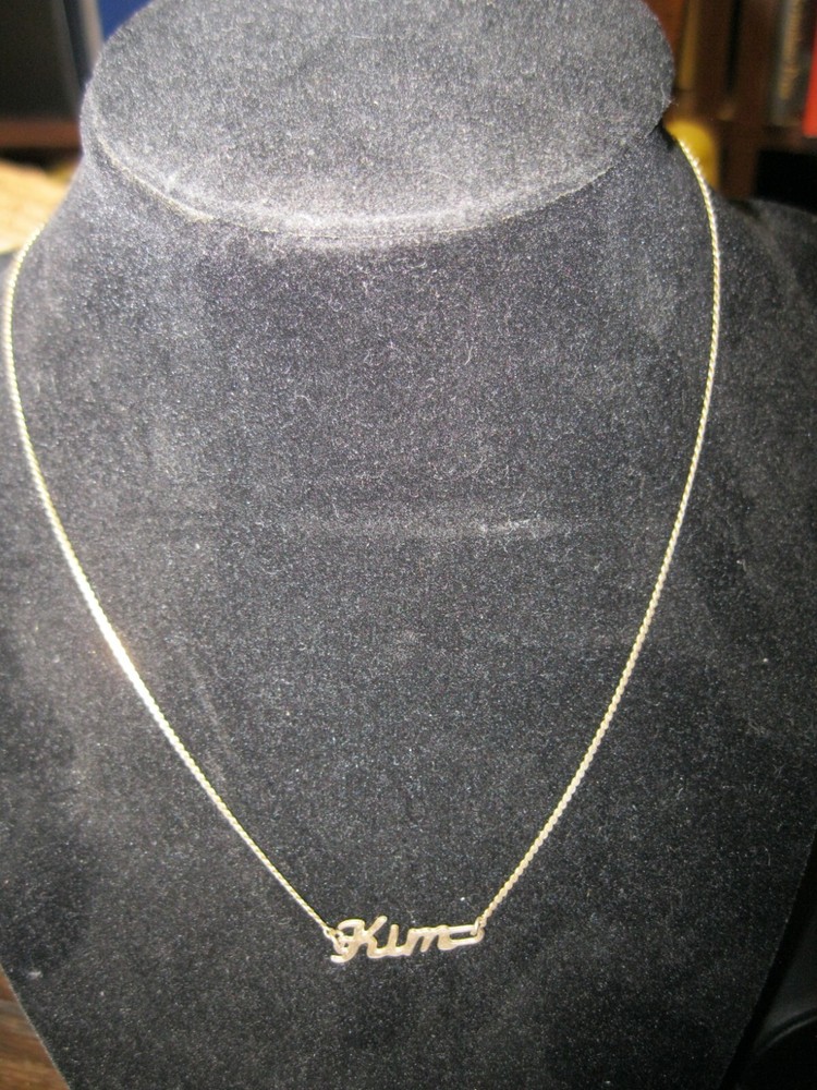 Gold necklace KIM (metal) Pendant 16″ Chain Necklace – KIM is 24mm wide