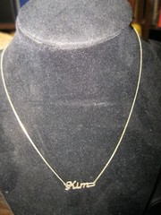 Gold necklace KIM (metal) Pendant 16″ Chain Necklace – KIM is 24mm wide