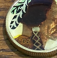 Unisex Unbranded Gold and Brown Buffalo Nickel Coin 1936 Pendant