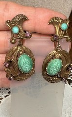Antique 1920s Czech Egyptian Revival Filigree Eclectic Scarab RARE