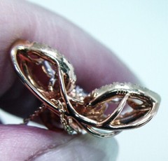 Vintage Marquise Oval Pear Diamond Earrings Pendant Set 18K Rose Gold Designer