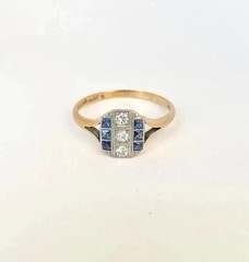 Art Deco Vintage Style Lab Created Diamond 14K White Gold Finish Engagement Ring