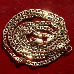 14k yellow gold necklace 19.5″ anchor / mariner link chain vintage 7.67gr N3502