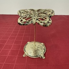 Vintage Gold Toned Metal Butterfly Stand Typically Used For Earrings 3.5 Inches