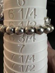 Vintage Lauren Ralph Lauren Signed SilverTone Ball Bead 6.5” Bracelet